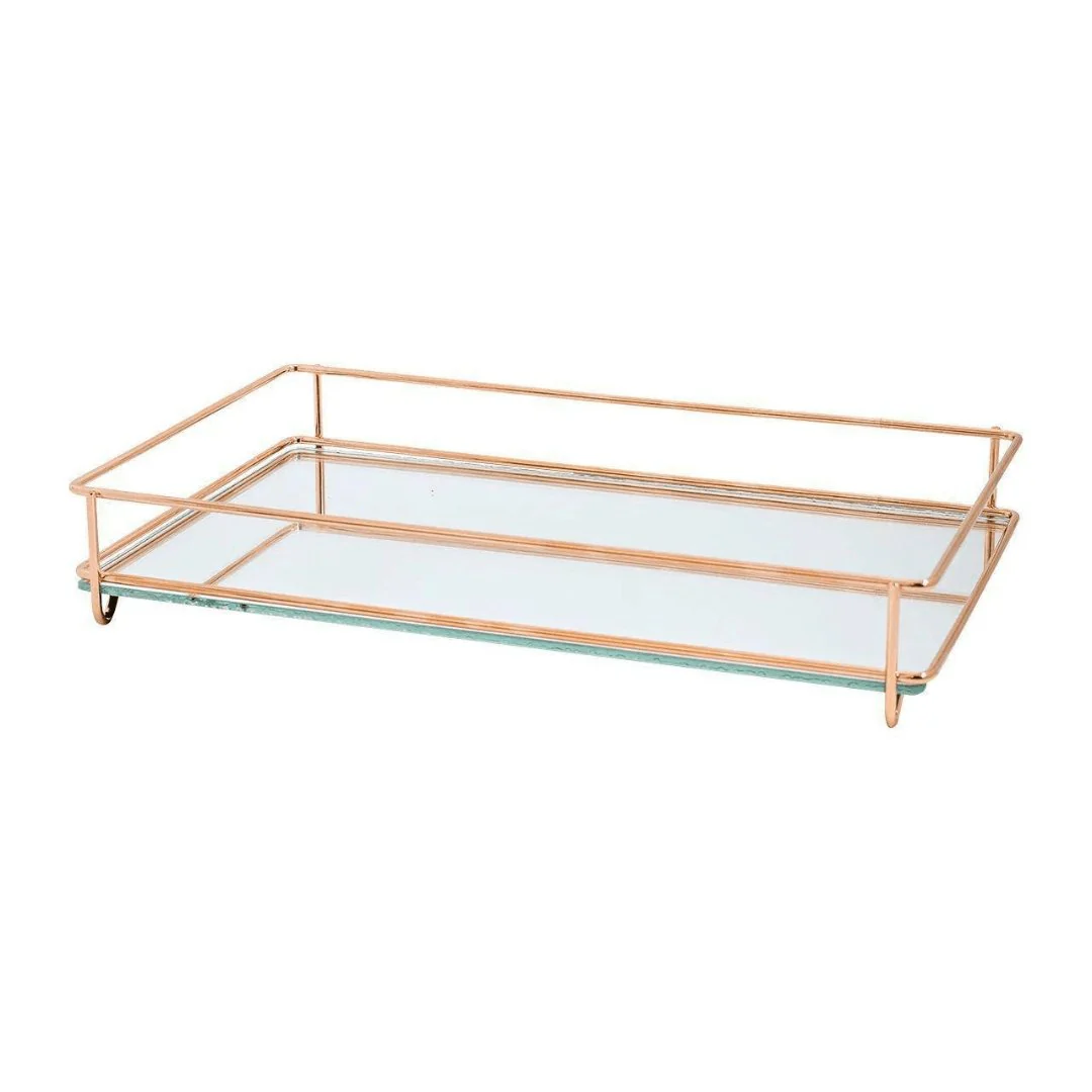 Bandeja Fence 15 X 25 Cm Rose Gold