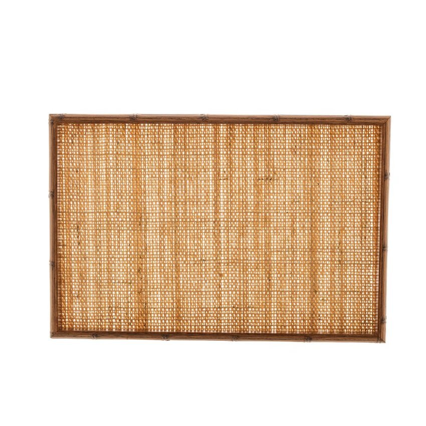 Bandeja Madeira Bambu com Vidro e Sisal Natural 38 x 24 cm - Image 6