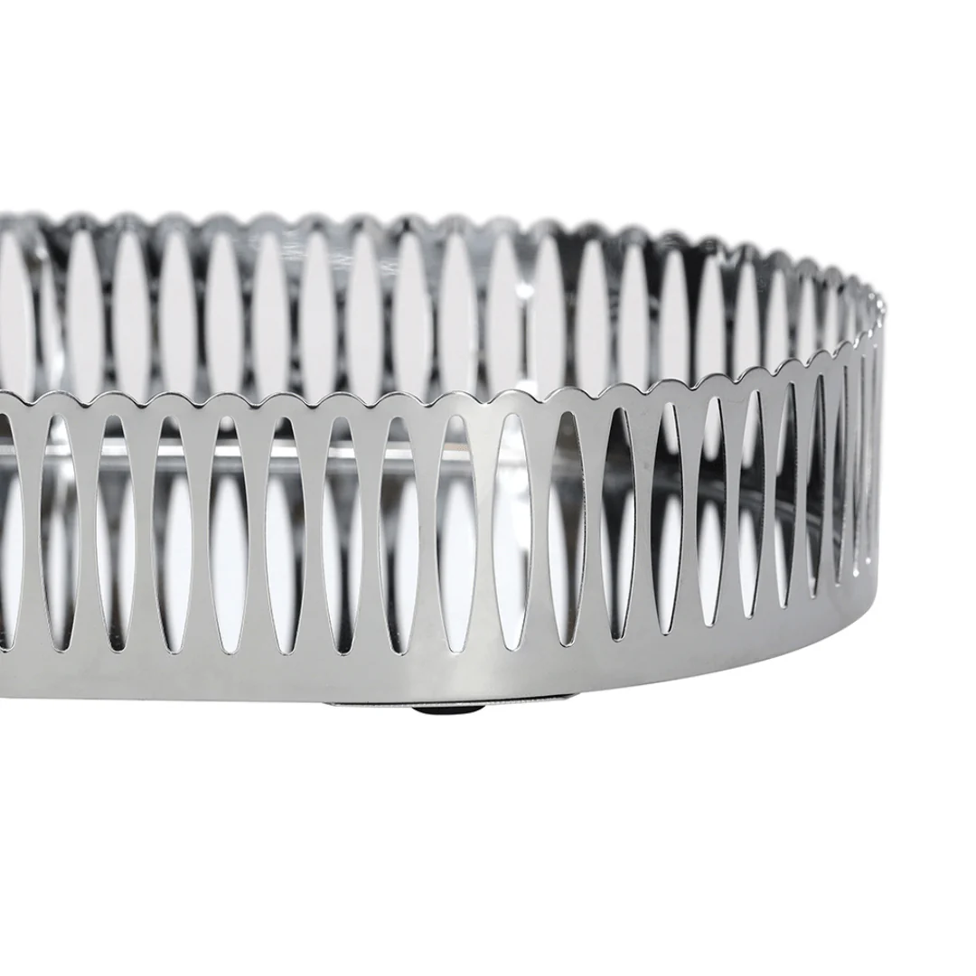 Bandeja Oval de Metal Espelhada Cromada 26cm - Image 4