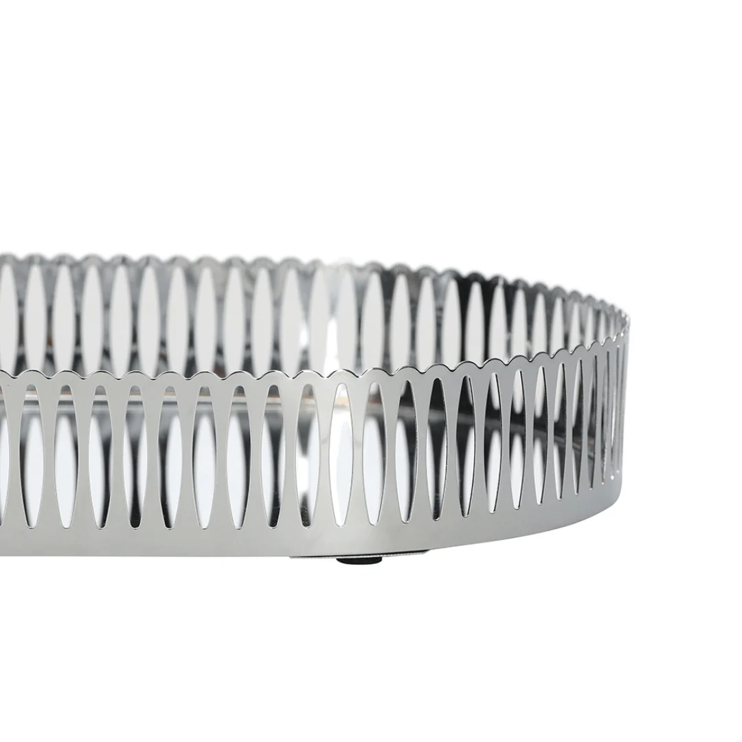 Bandeja Oval de Metal Espelhada Cromada 32,5cm - Image 2