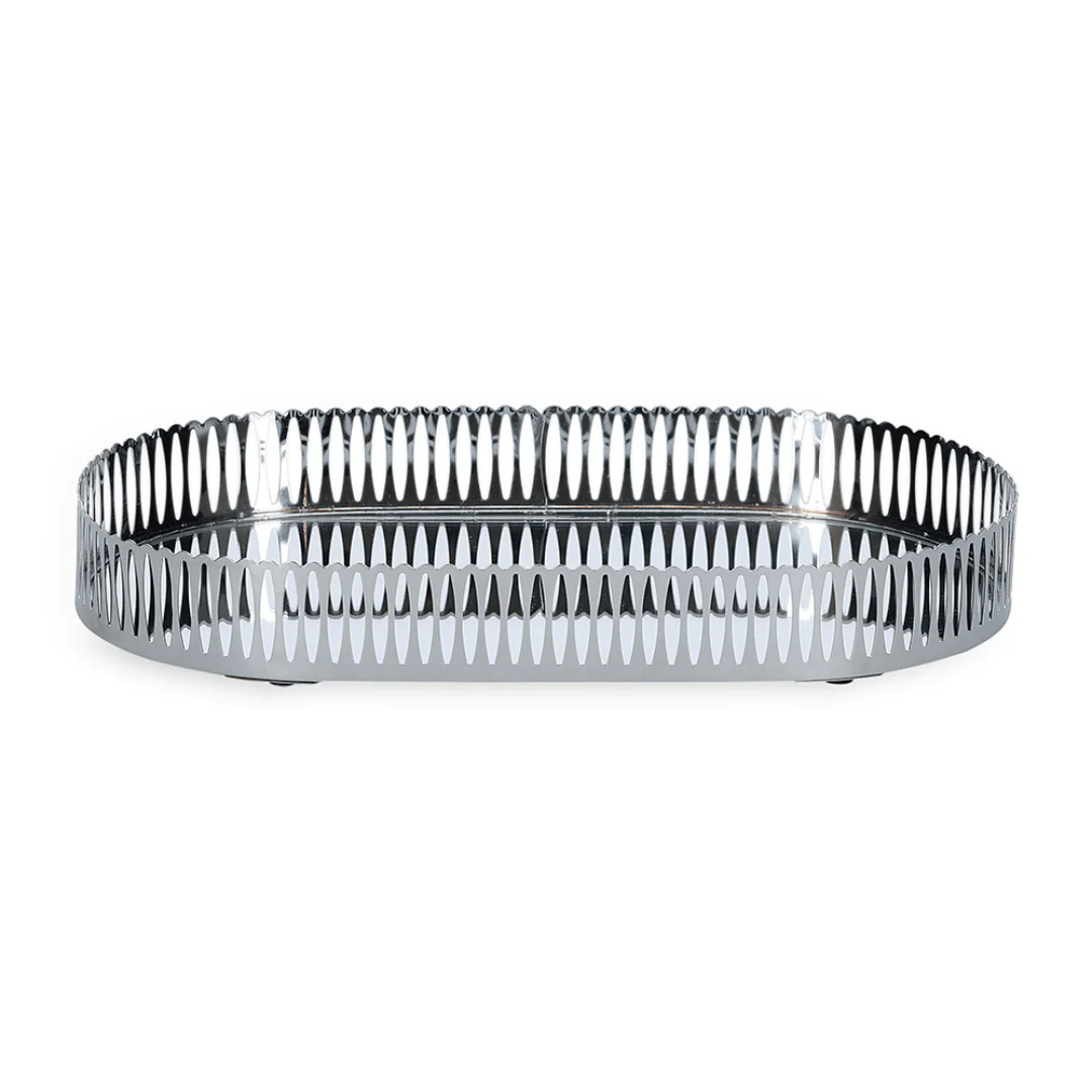 Bandeja Oval de Metal Espelhada Cromada 32,5cm - Image 3