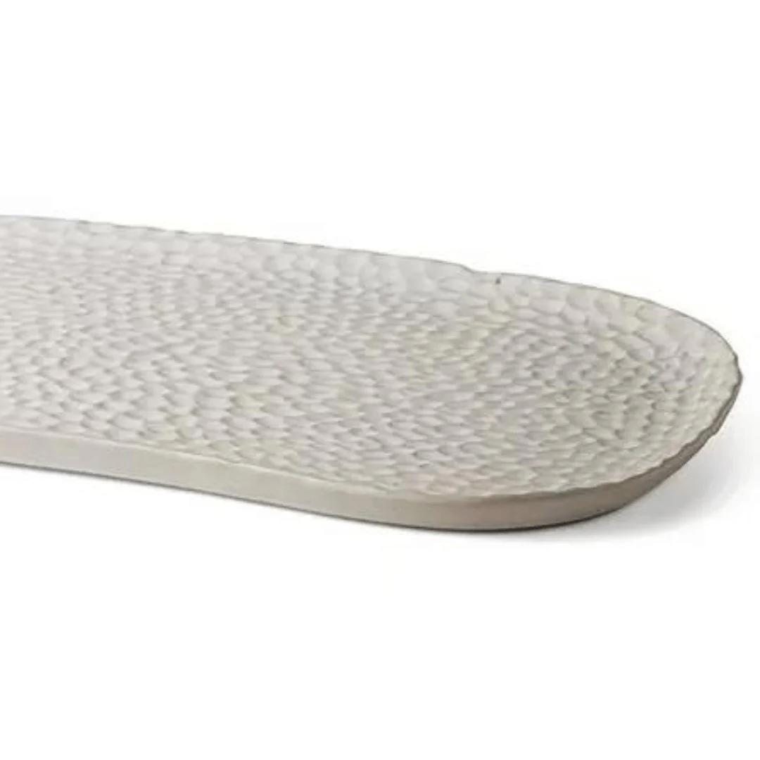 Bandeja Oval em Cerâmica Off White 42cm - Image 2