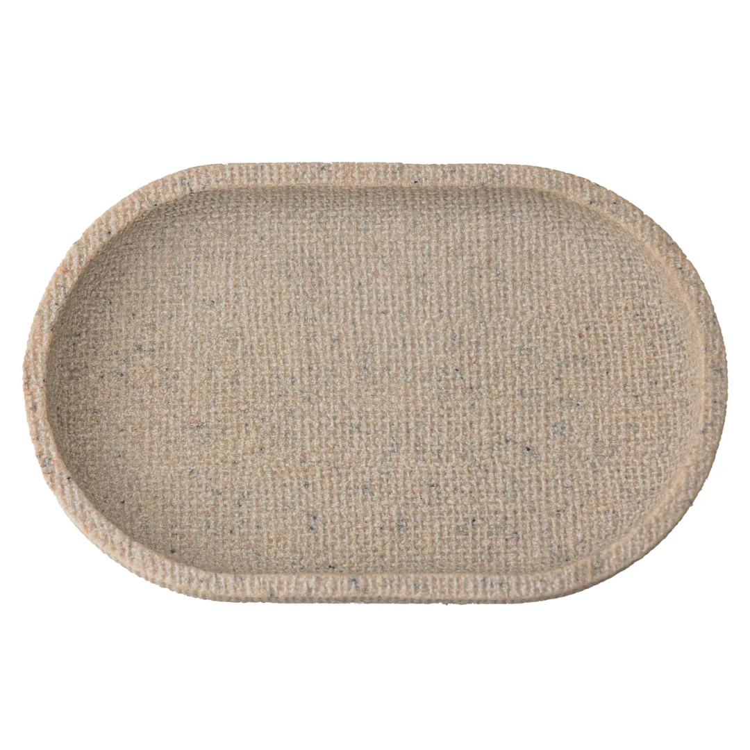 Bandeja Oval em Poliresina Linen Bege 20cm - Image 2