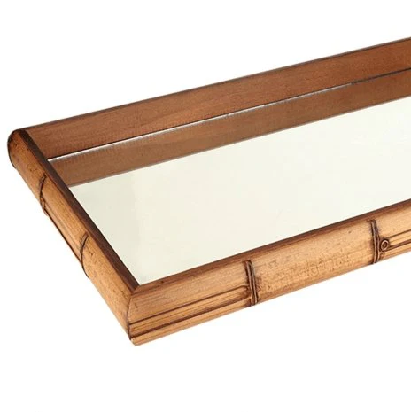 Bandeja Quadrada em Madeira Estilo Bambu Espelhado Marrom 36cm x 4,5cm - Image 3