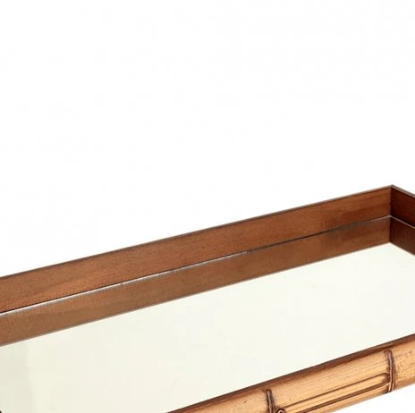 Bandeja Quadrada em Madeira Estilo Bambu Espelhado Marrom 36cm x 4,5cm - Image 4