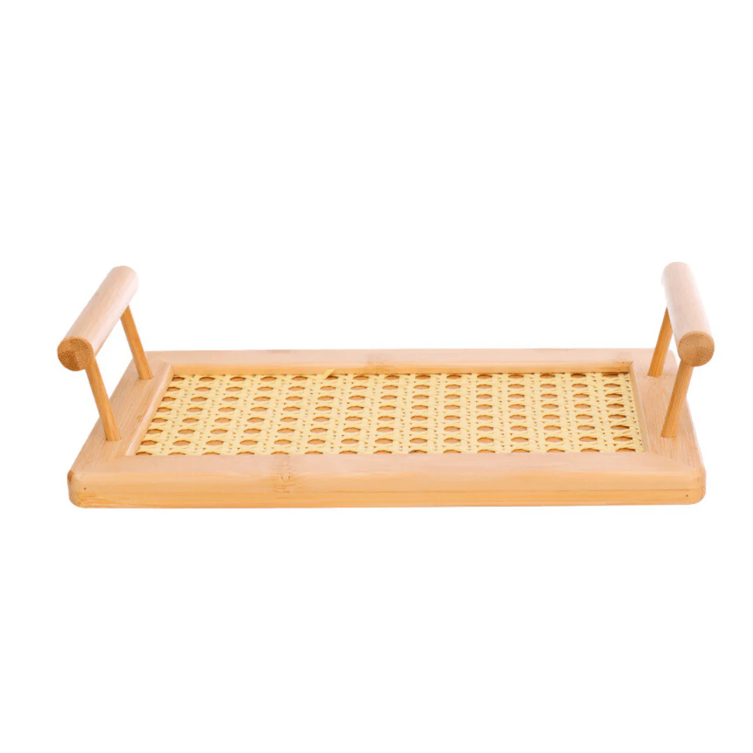 Bandeja Retangular de Bambu com Alça 25cm - Image 3