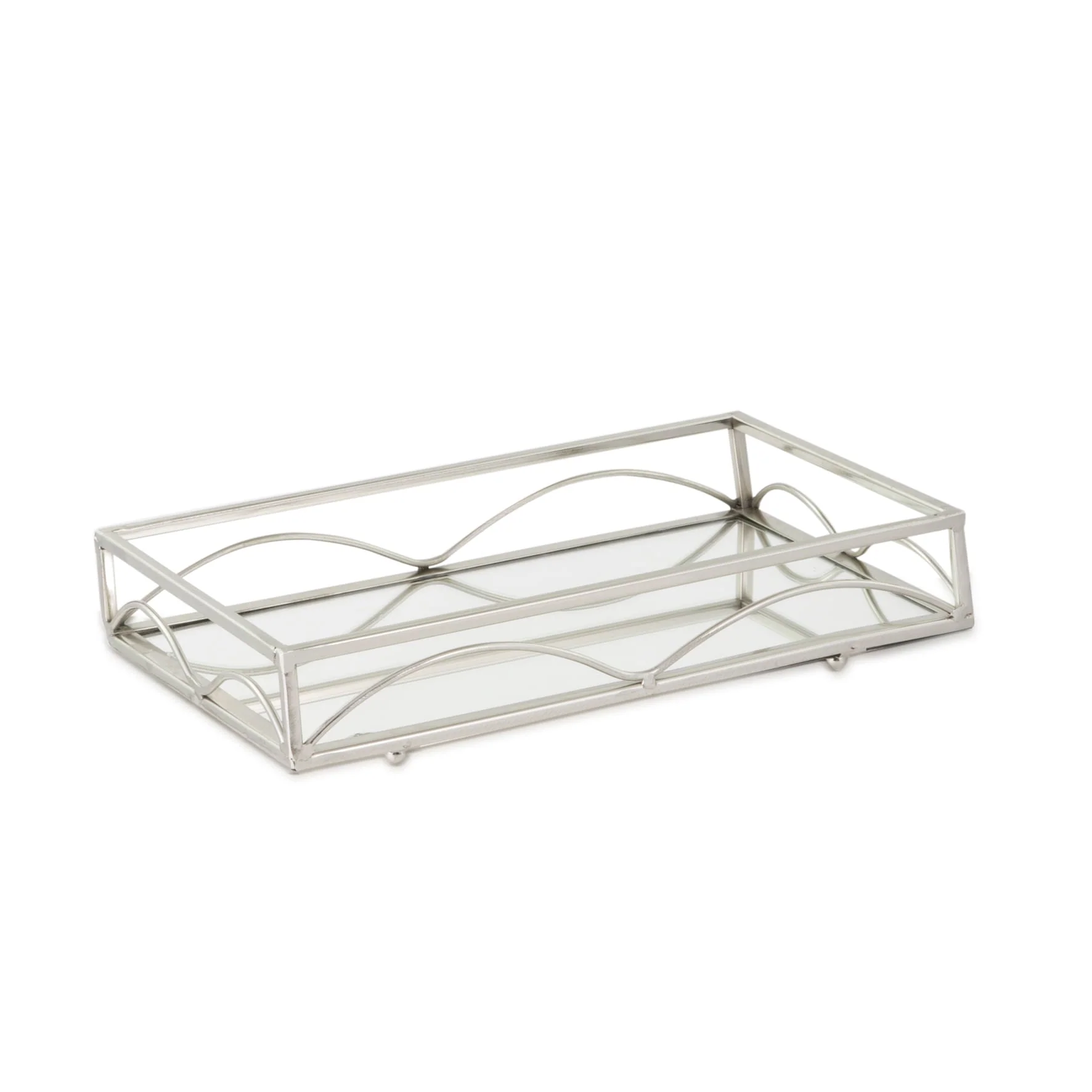 Bandeja Retangular Geométrica Espelhada 31cm