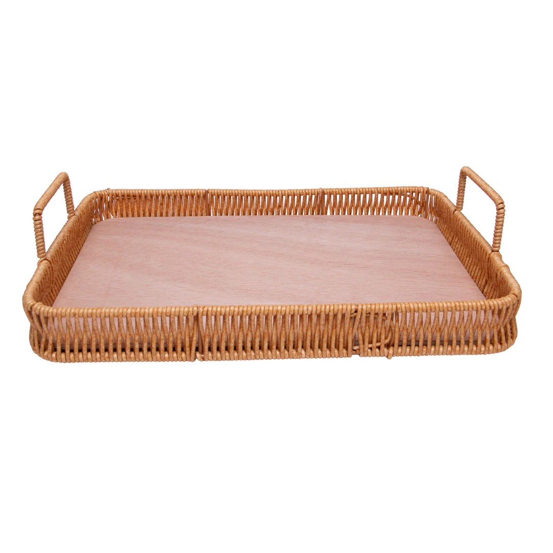 Bandeja Retangular Kali com Alças Marrom 30cm - Image 5