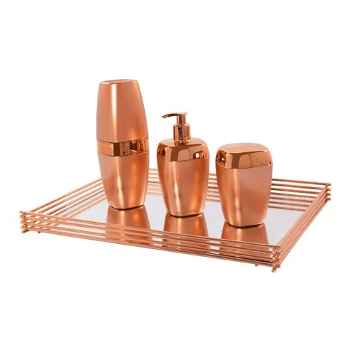 Bandeja Wire Com Espelho Rose Gold 40cm X 30cm - Image 4