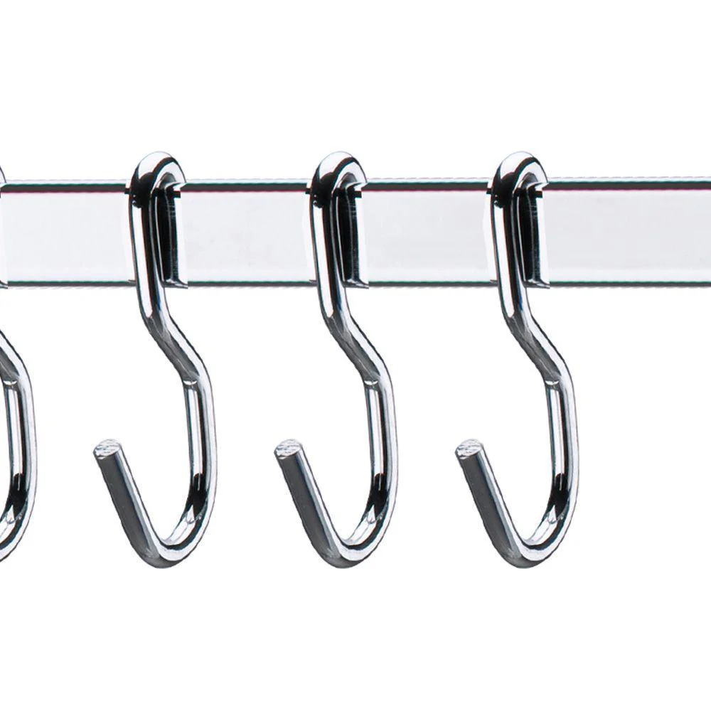 Barra De Cozinha 30 Cm Porta Utensílios 6 Ganchos Cromada - Image 4