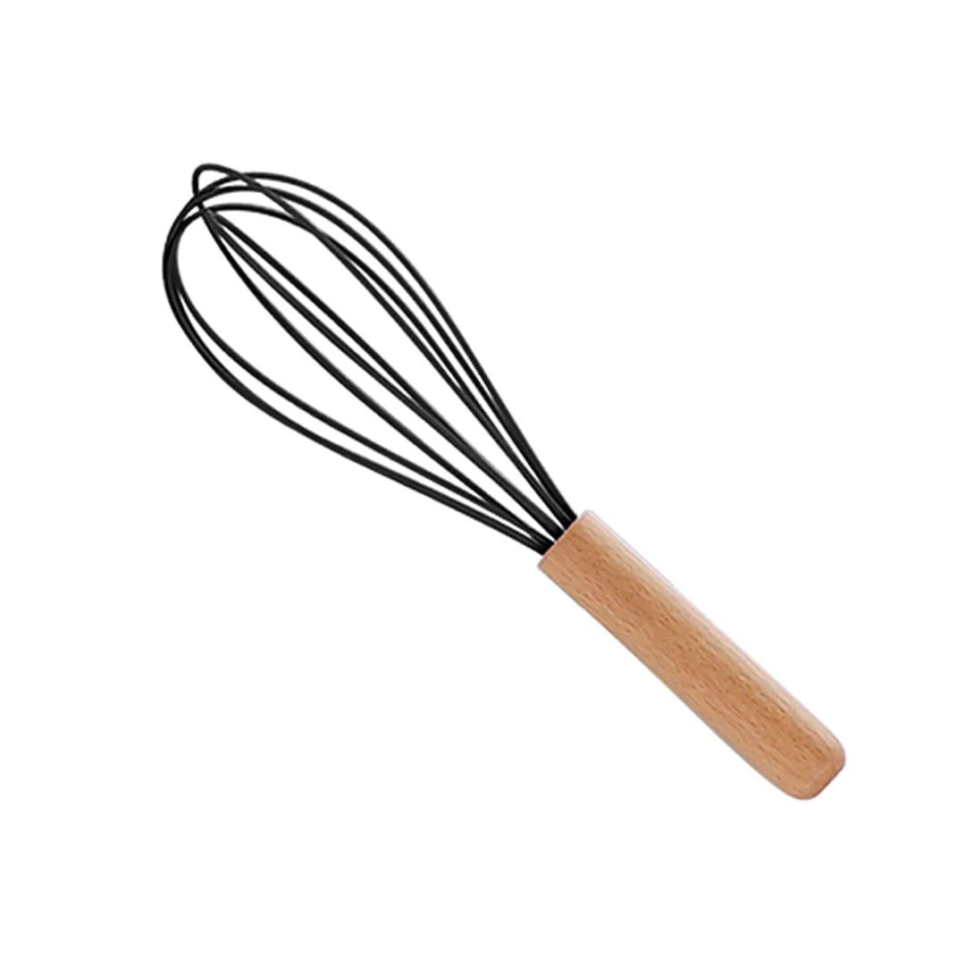 Batedor de Ovos de Silicone com Cabo de Bambu Charmy Preto 24,5cm - Image 2