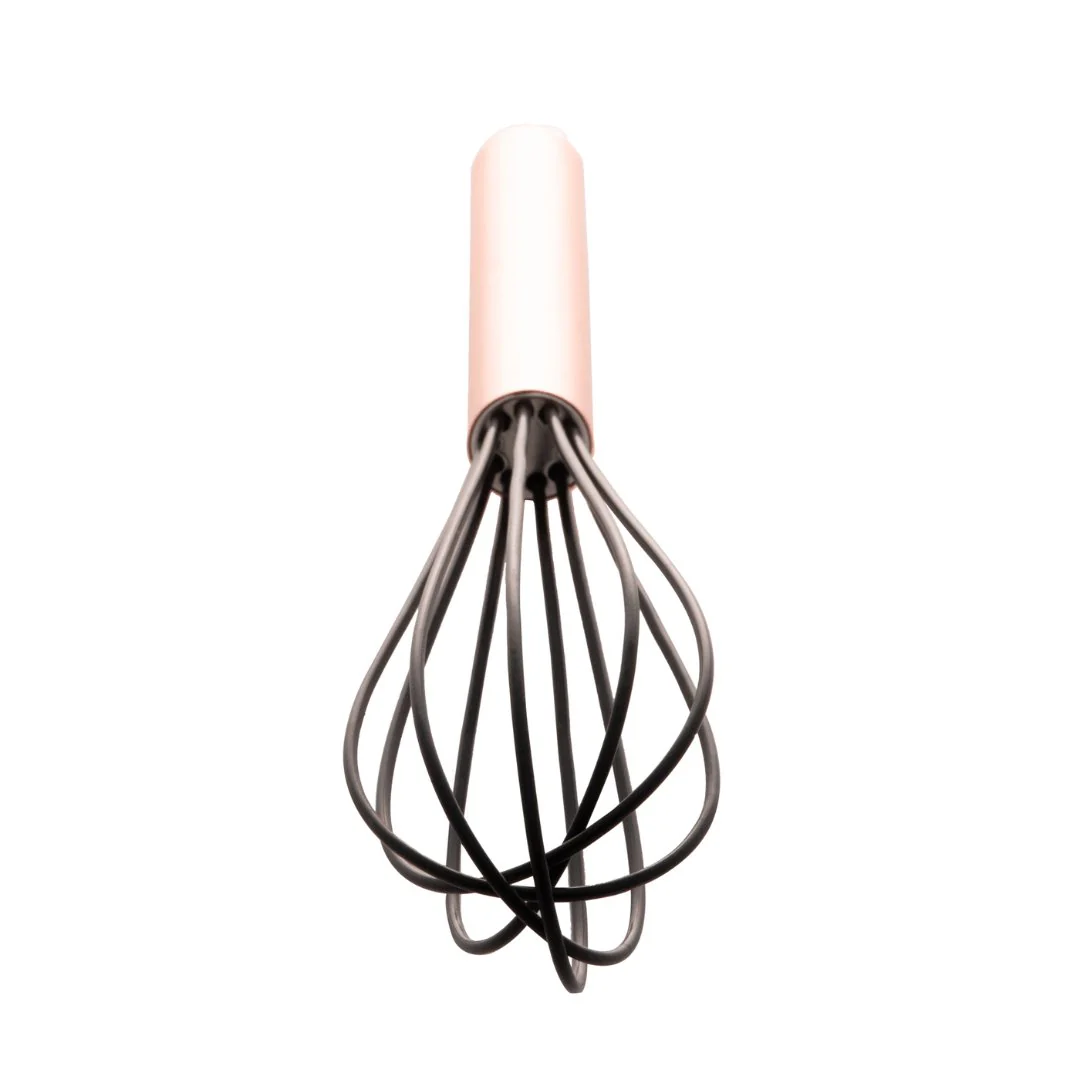 Batedor de Ovos Nylon Preto com Cabo de Aço Inox Rose Gold - 26,5cm - Image 5