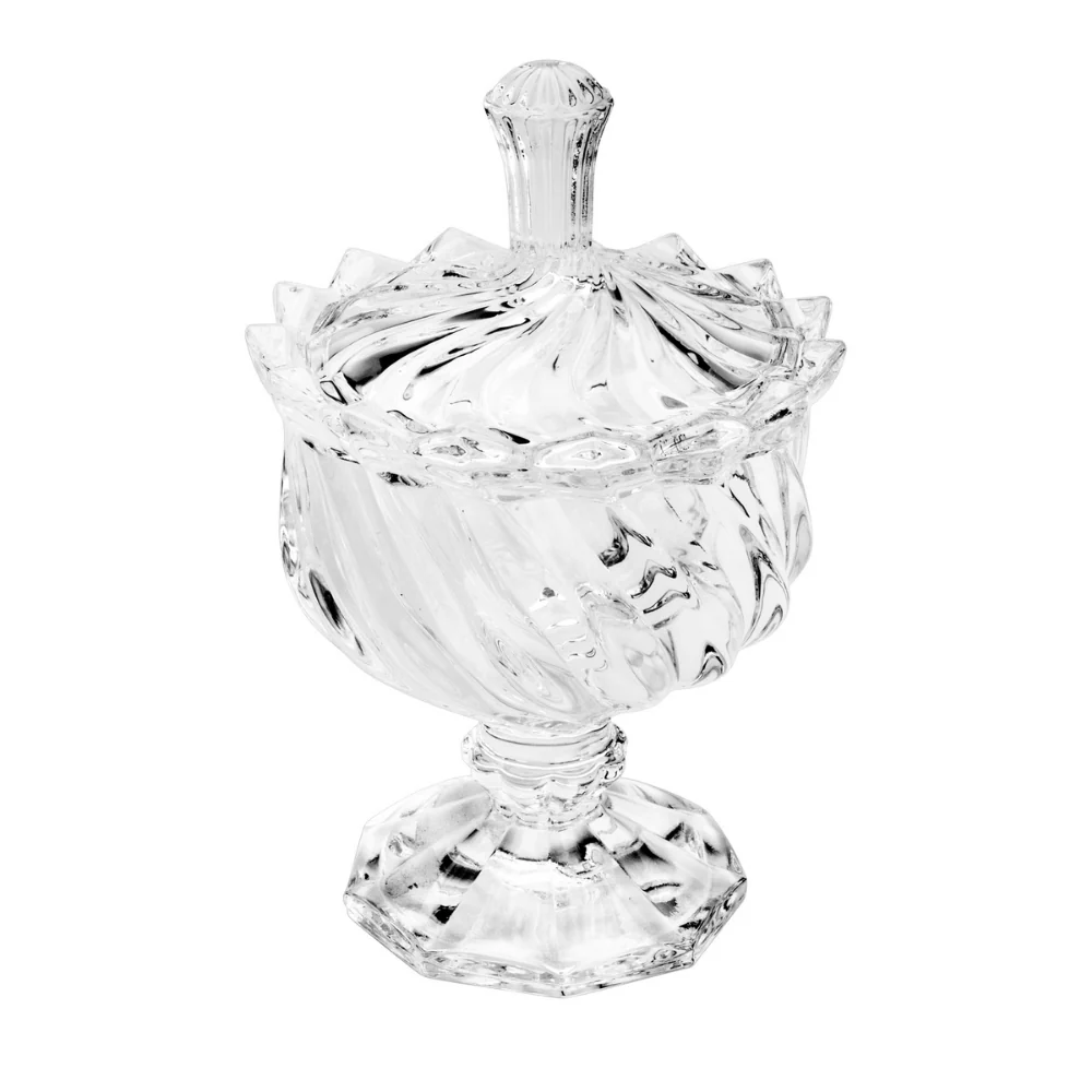 Mini Bomboniere Potiche com Pé De Cristal Linearis 14,5cm x 9,5cm - Image 3