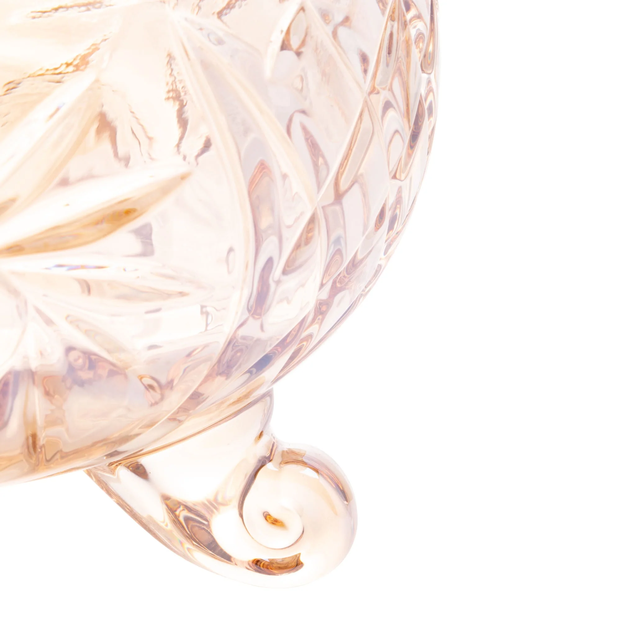 Bomboniere Potiche com Pé de Cristal Prima Âmbar Metalizado - 23 cm - Image 7