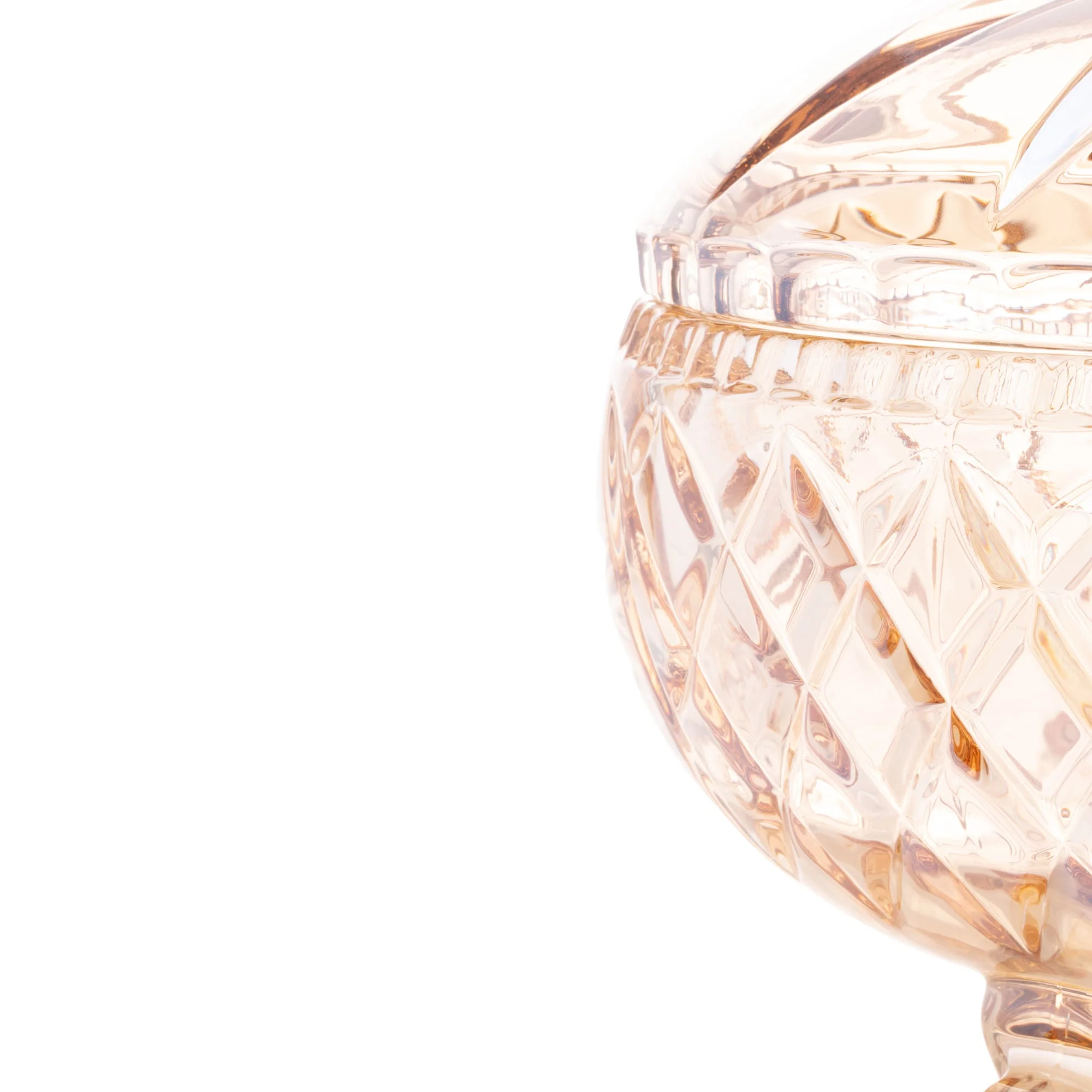 Bomboniere Potiche com Pé de Cristal Prima Âmbar Metalizado - 23 cm - Image 8