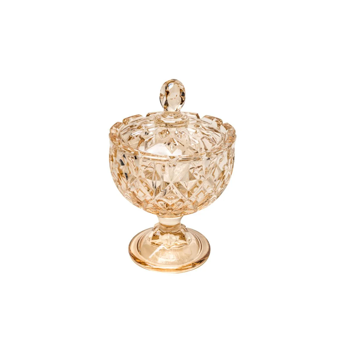 Bomboniere Potiche Cristal de Chumbo Âmbar 14cm