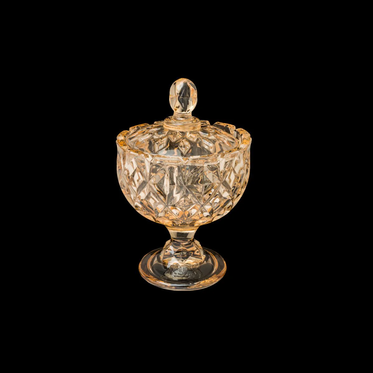 Bomboniere Potiche Cristal de Chumbo Âmbar 14cm - Image 4