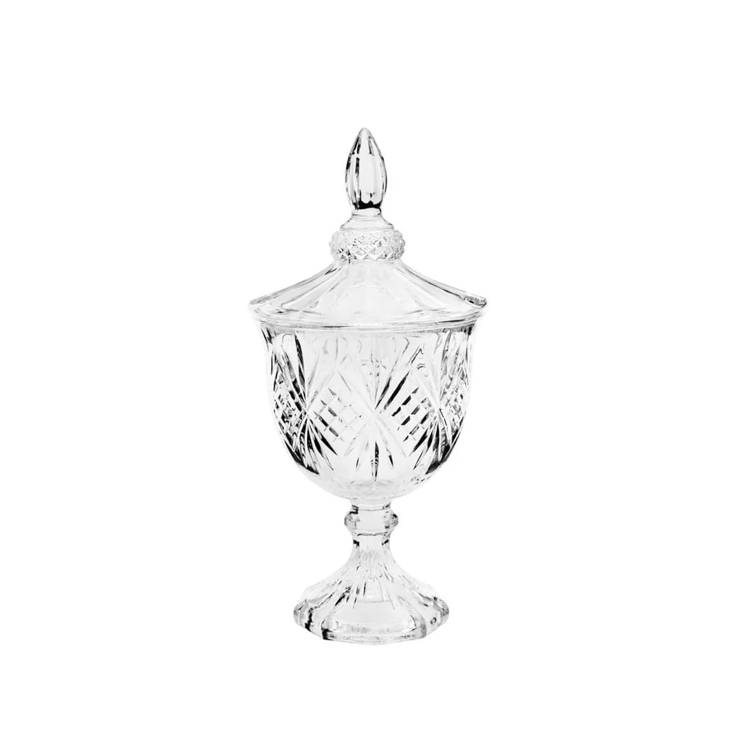 Bomboniere Potiche de Cristal de Chumbo com Pé Dublin 24,5cm Elegante