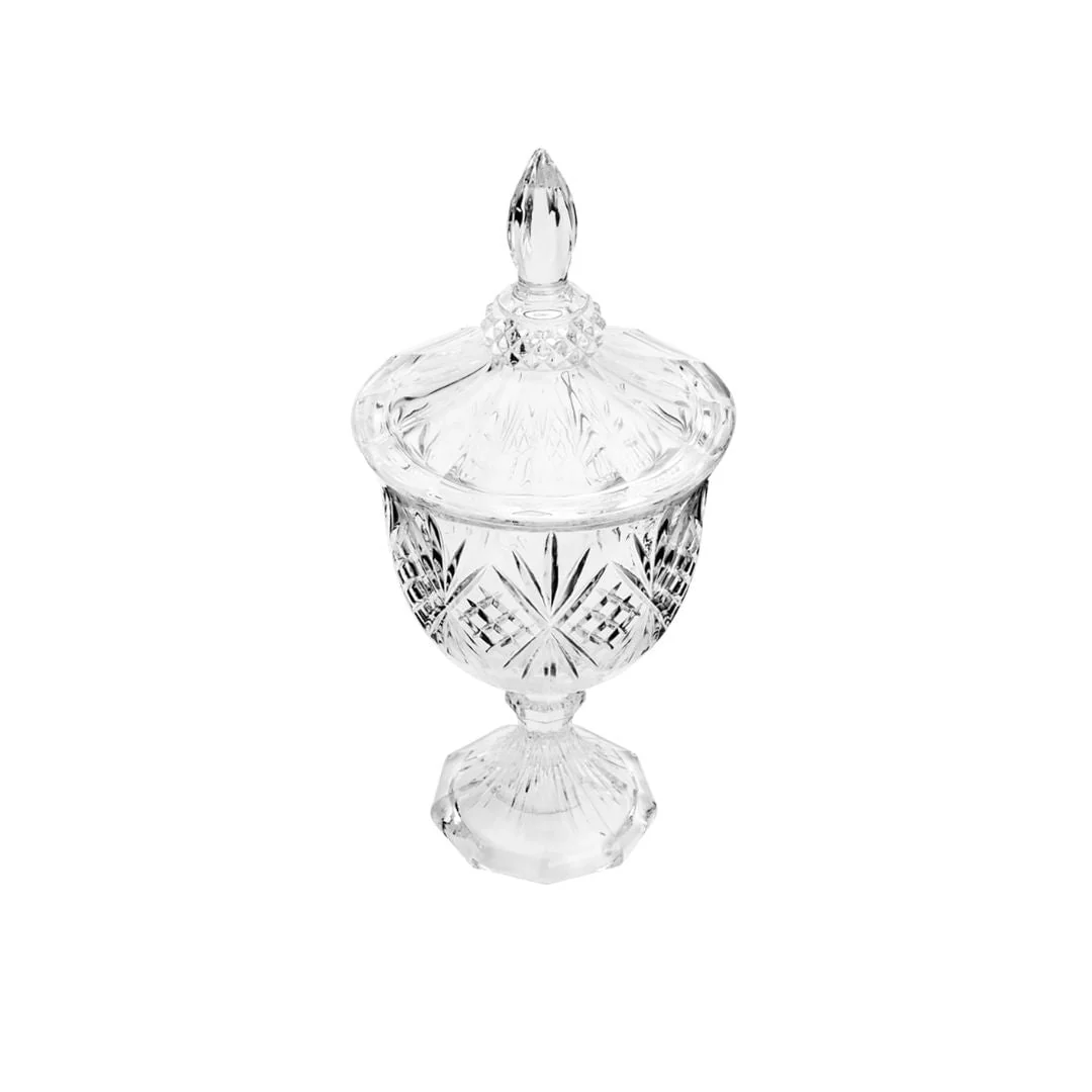 Bomboniere Potiche de Cristal de Chumbo com Pé Dublin 24,5cm Elegante - Image 2