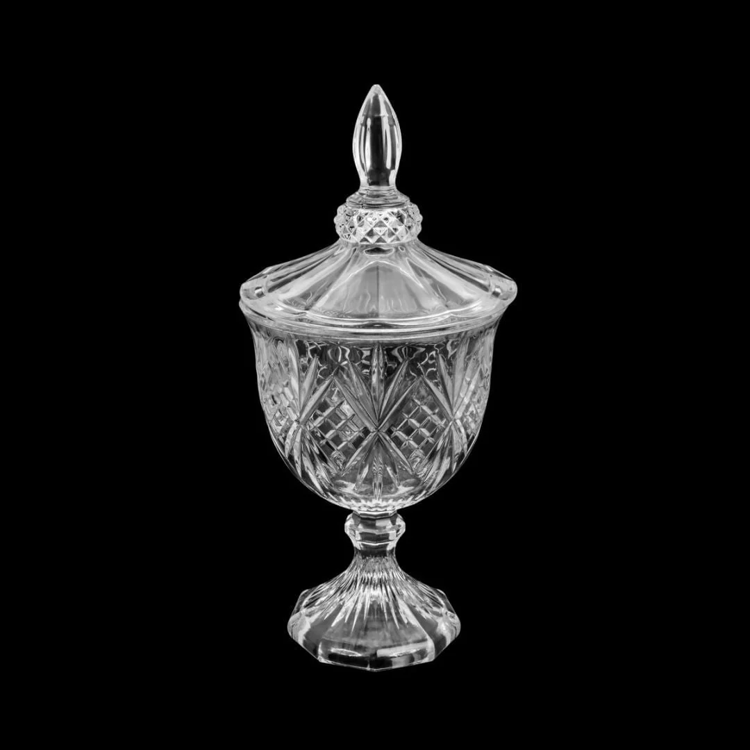 Bomboniere Potiche de Cristal de Chumbo com Pé Dublin 24,5cm Elegante - Image 3