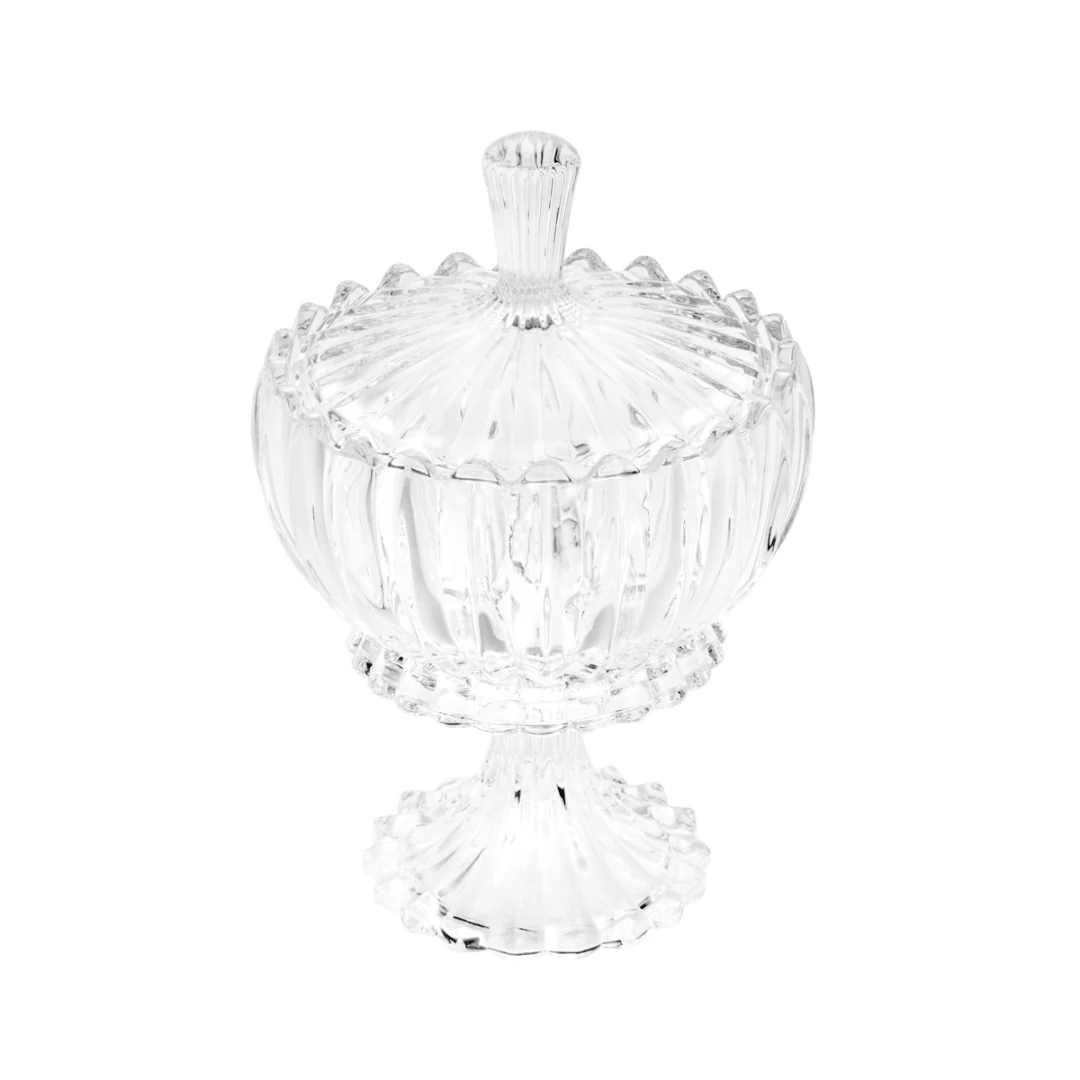 Bomboniere Potiche Geneva com Pé e Tampa de Cristal 18cm - Image 4