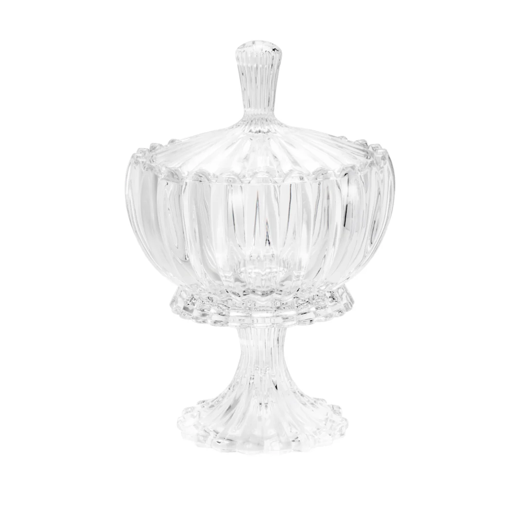 Bomboniere Potiche Geneva com Pé e Tampa de Cristal 18cm - Image 5