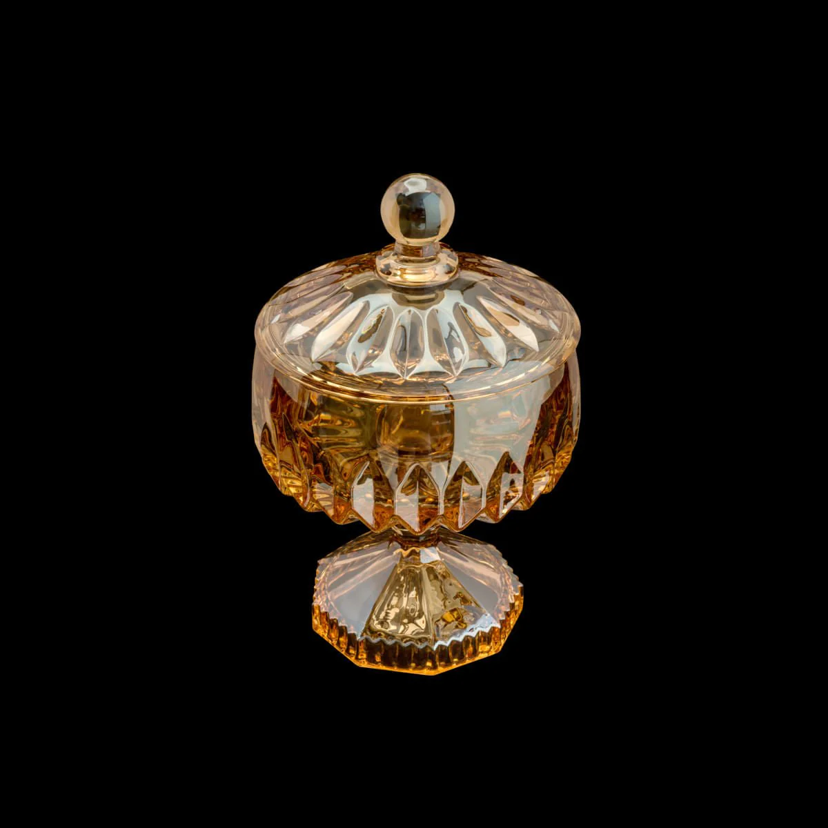 Bomboniere Potiche Louise Cristal de Chumbo com Pé Âmbar 18cm - Image 5