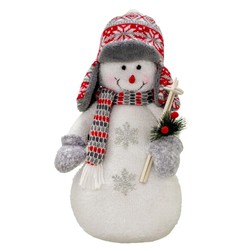 Boneco de Neve Decorativo com Gorro e Cachecol sem Pés 40cm