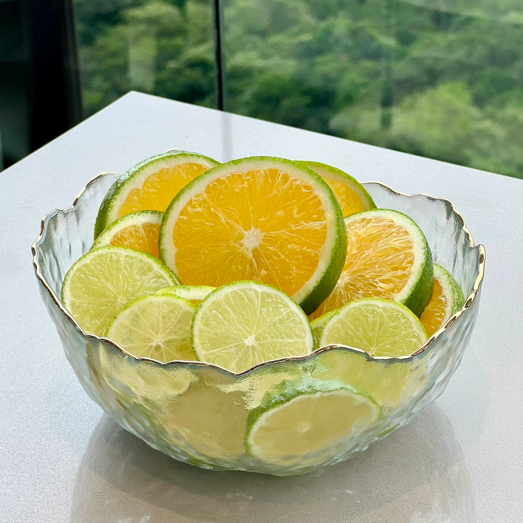 Bowl Cristal de Chumbo Martelado com Borda Dourado Taj 19cm - Image 4
