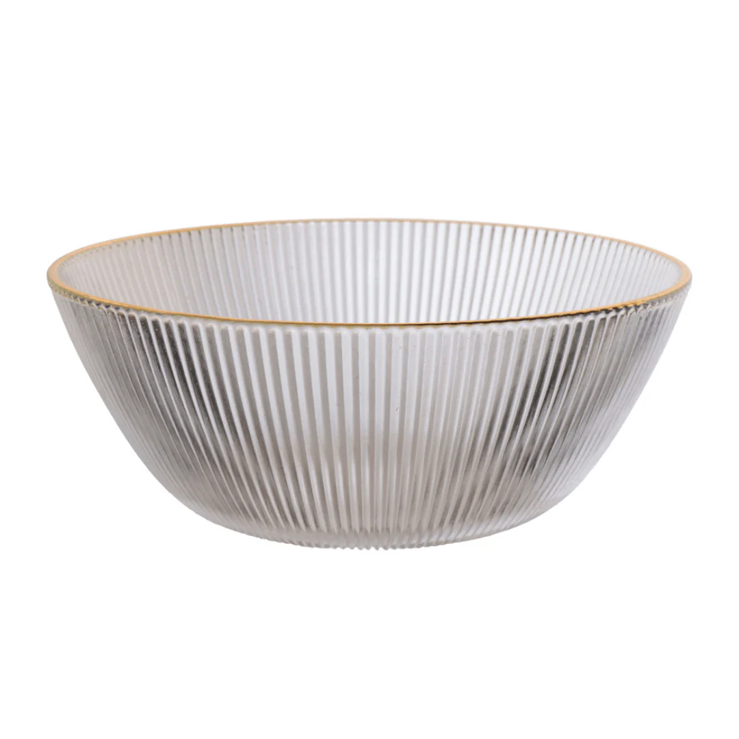 Bowl de Vidro Graffiato com Borda Dourada 2L - Image 8