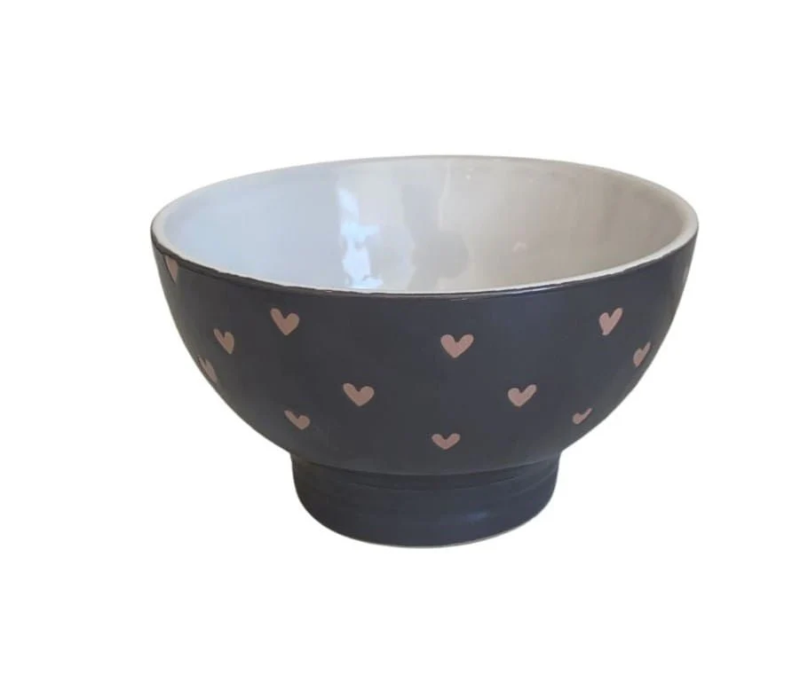 Bowl em Cerâmica Coração Cinza 13cm - Image 2
