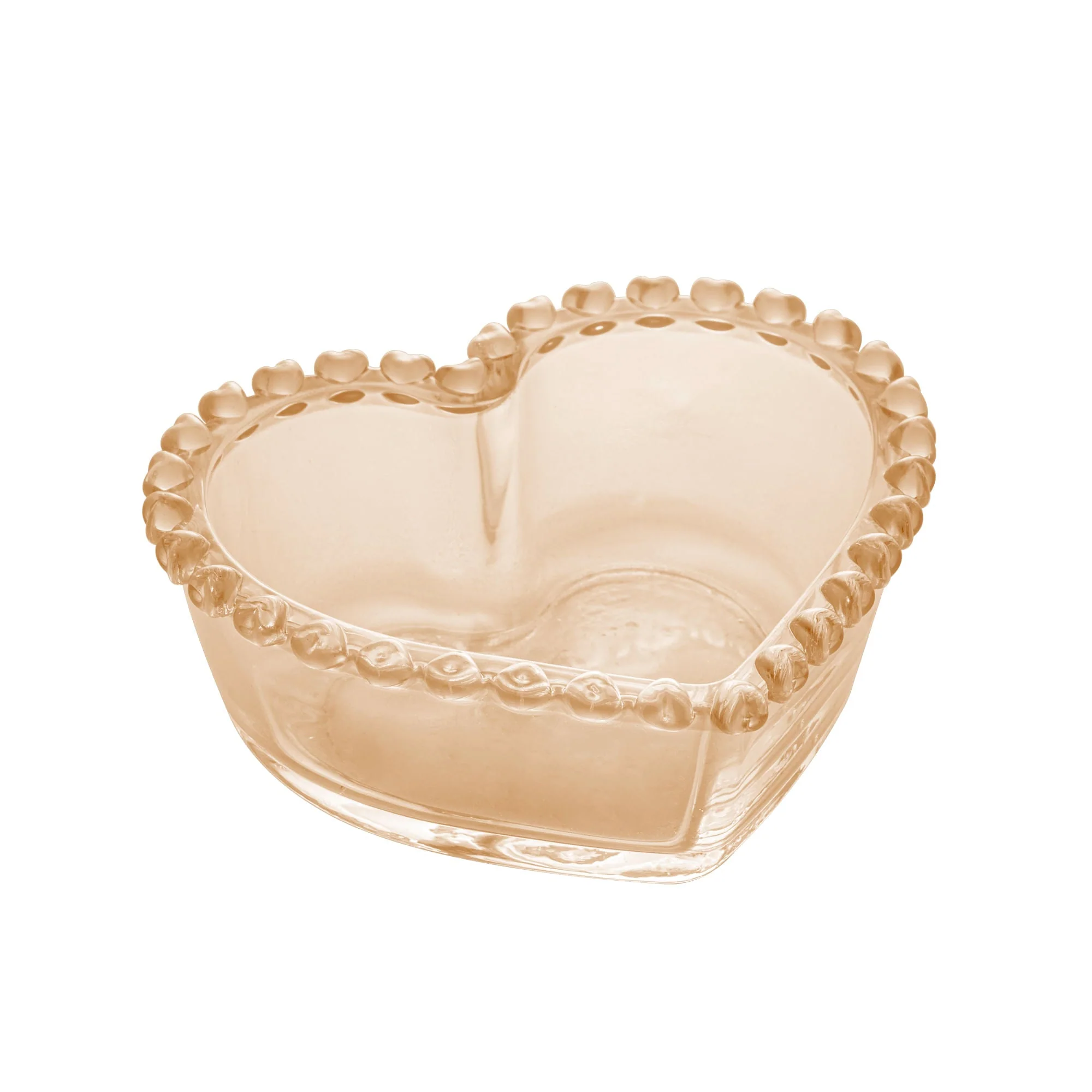 Bowl em Formato de Coração Âmbar Metalizado 13,5cm