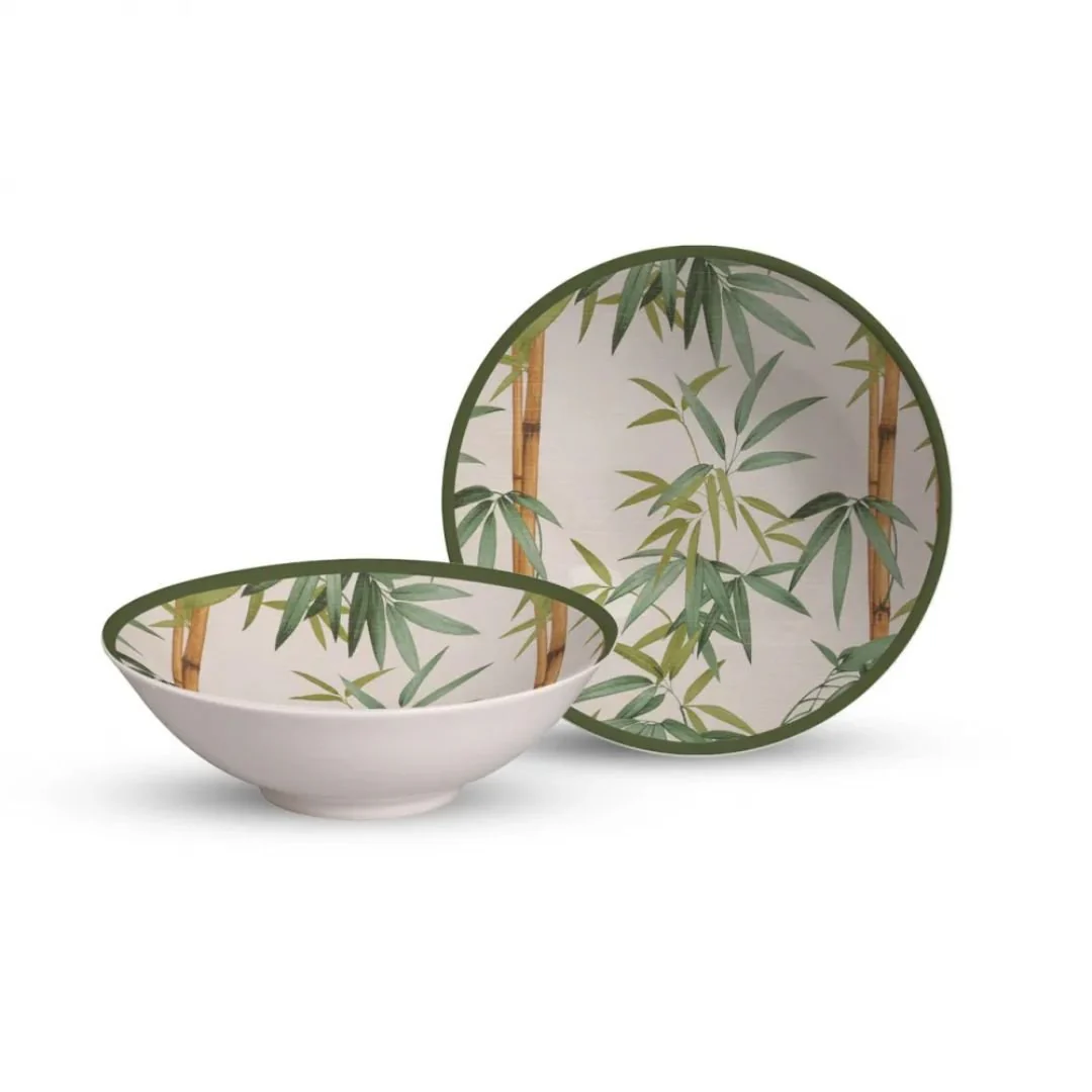 Bowl Estampa de Bambu em Cerâmica 16cm