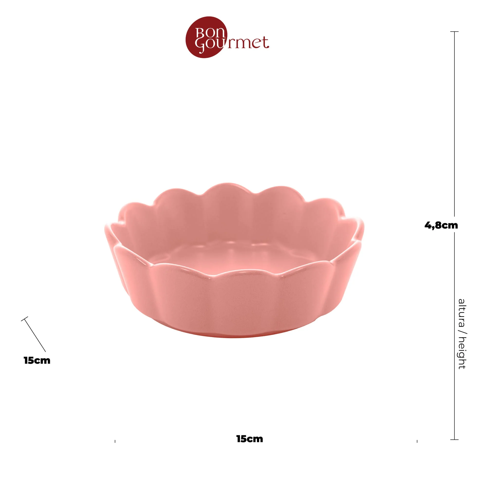 Bowl Flor Porcelana Nordica Rosa Matt - 15 cm - Image 5