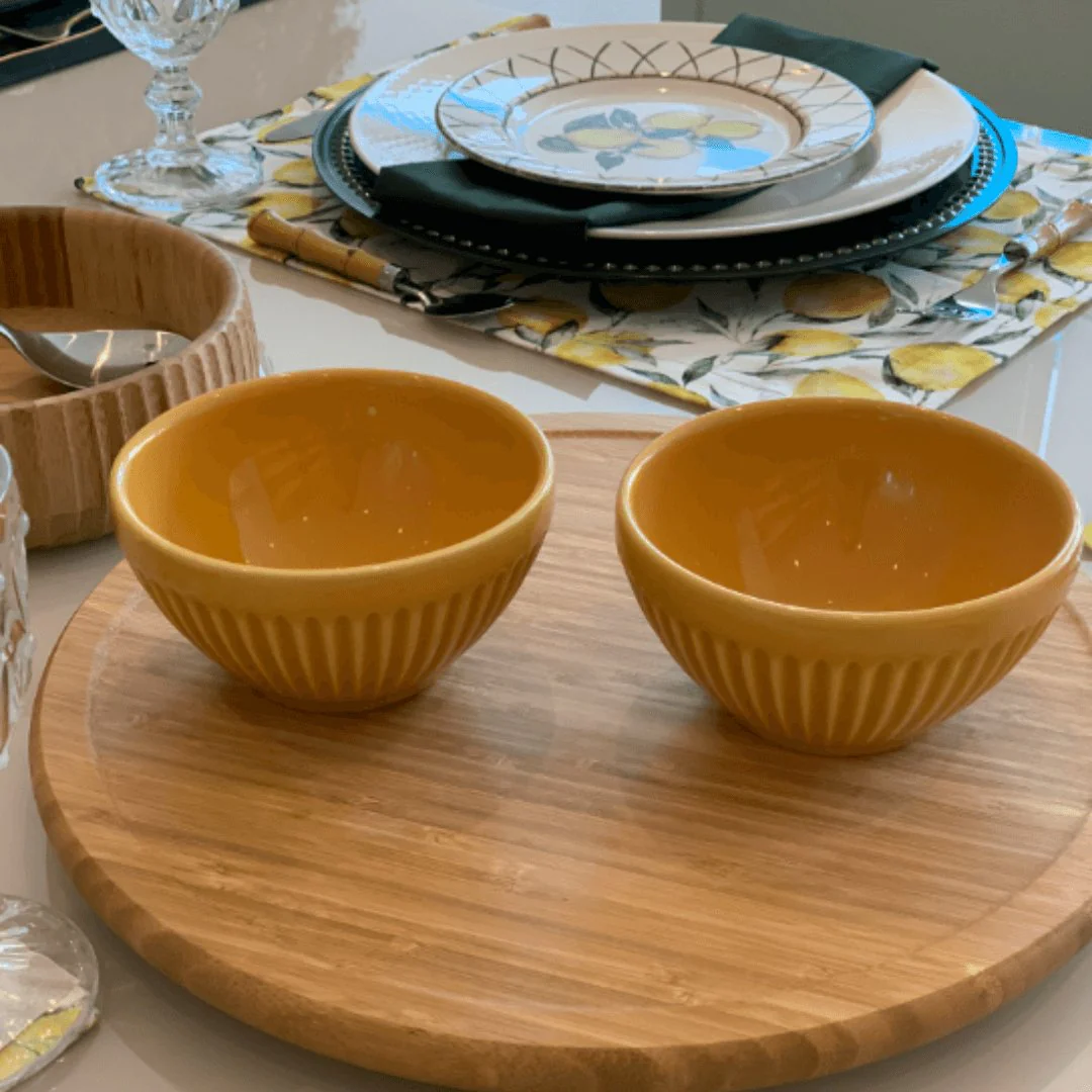 Bowl Cerâmica Plissé Amarelo Mostarda - 367 ml - Image 2