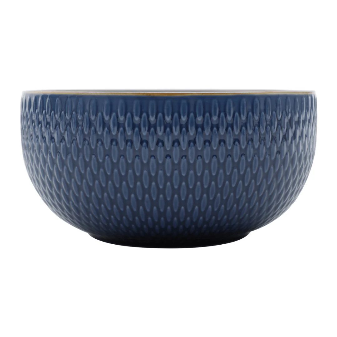Bowl Porcelana Drops Azul com Detalhe Metalizado - 700ml - Image 6