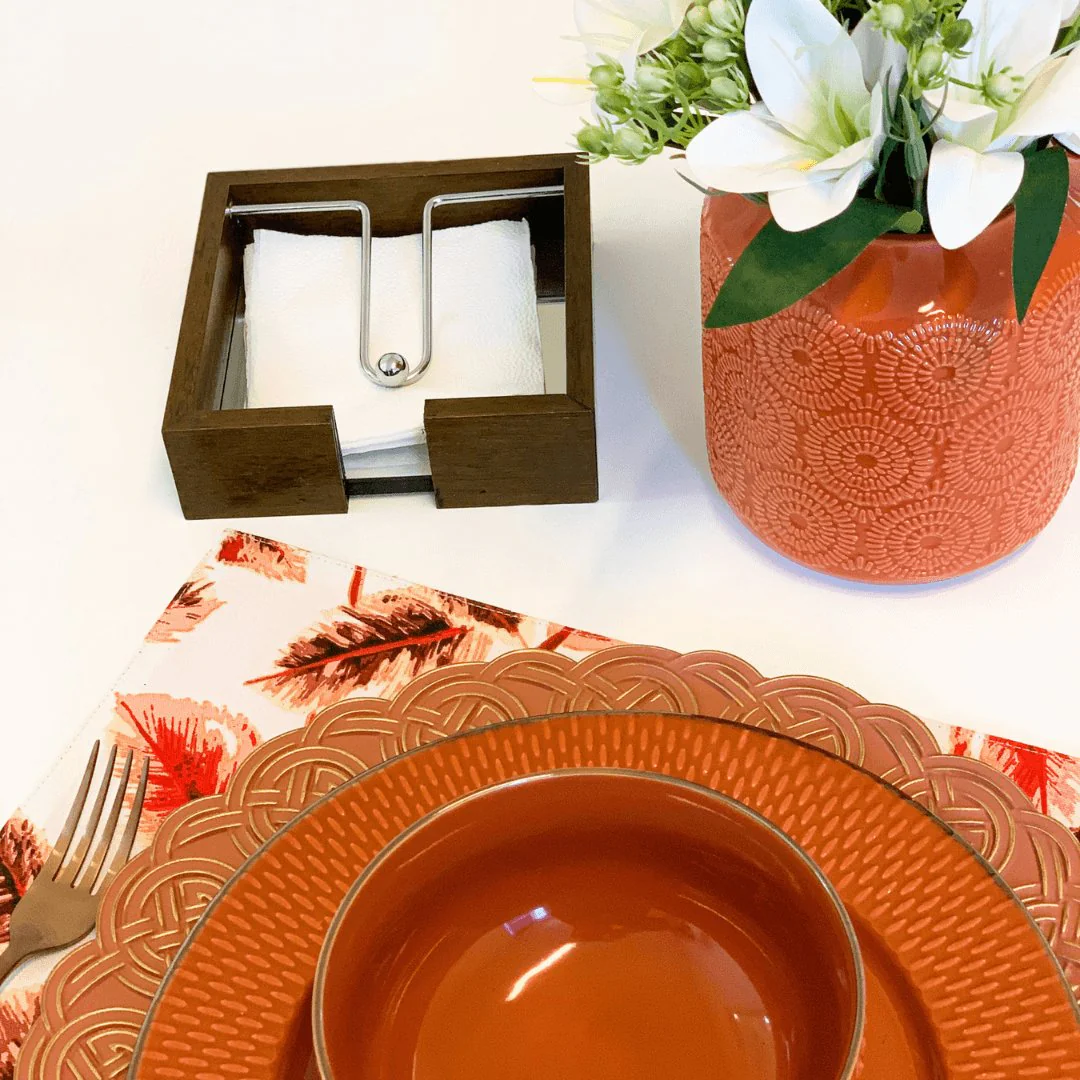Bowl Porcelana Drops Laranja com Detalhe Metalizado - 700ml - Image 3