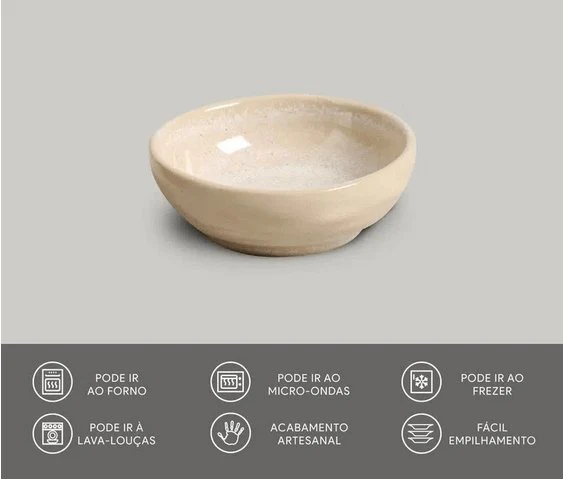 Bowl Ramequim Cerâmica Orgânico Latte 9cm - Image 4
