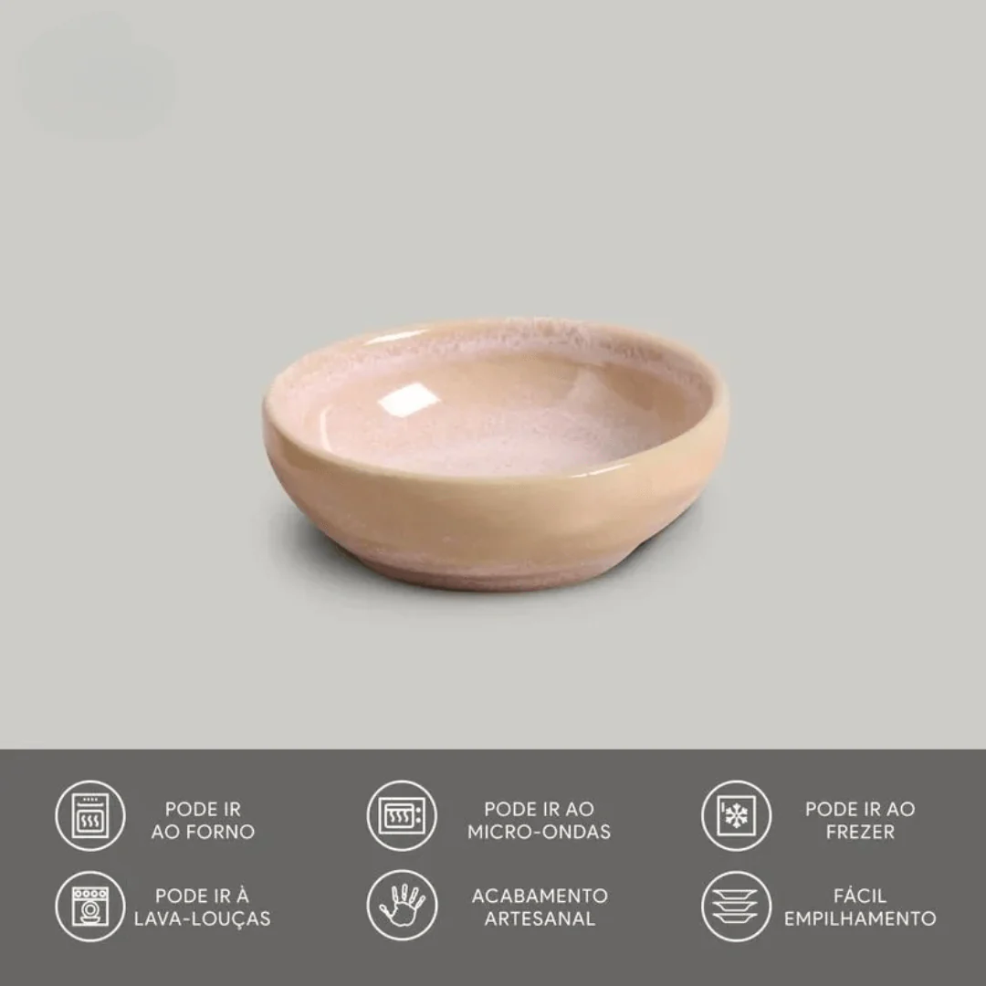 Bowl Ramequim Cerâmica Orgânico Litchi Rosa 9cm - Image 3
