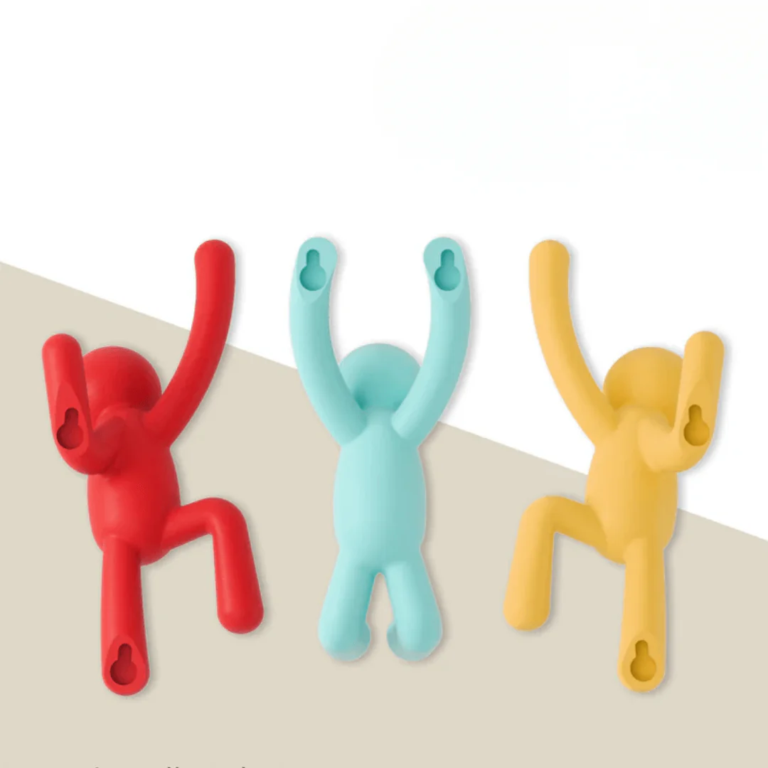Buddy Conjunto Cabideiro Gancho de Parede Azul Amarelo e Vermelho - 3 Peças - Image 5