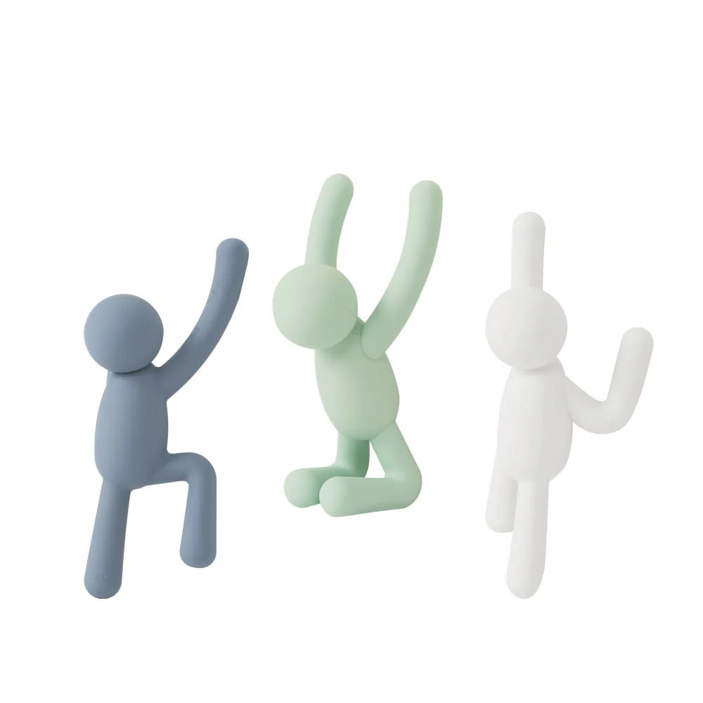 Buddy Conjunto Cabideiro Gancho de Parede Verde Azul e Branco - 3 Peças - Image 7