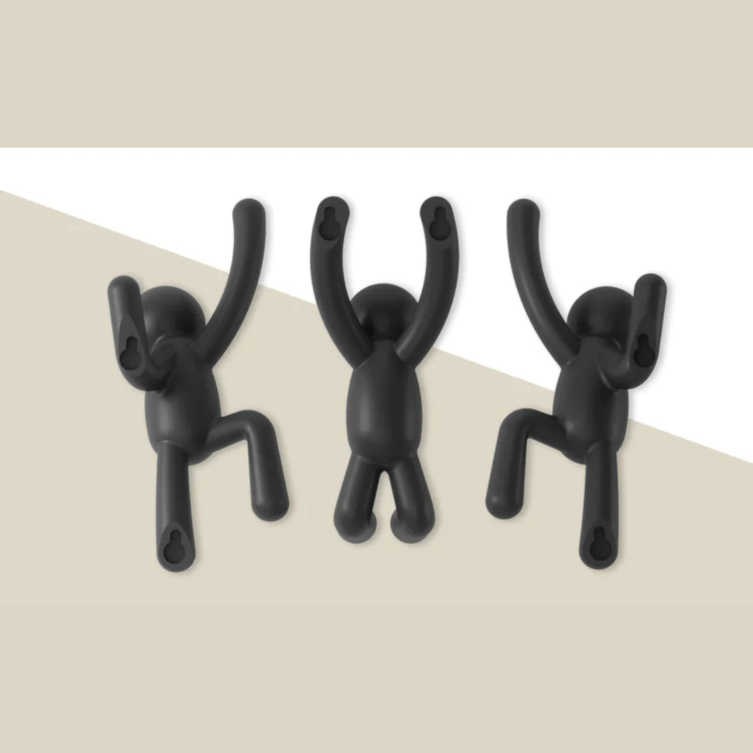 Buddy Conjunto Cabideiro Gancho de Parede Preto Umbra - 3 Peças - Image 3