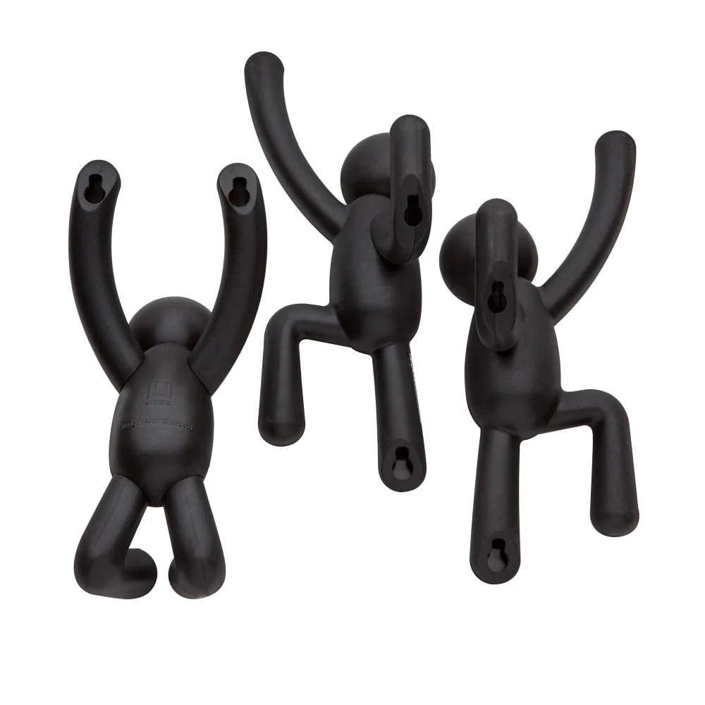 Buddy Conjunto Cabideiro Gancho de Parede Preto Umbra - 3 Peças - Image 8