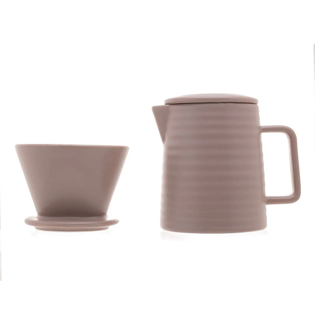Bule com Suporte para Filtro e Tampa de Cerâmica Areia 600ml - Image 5