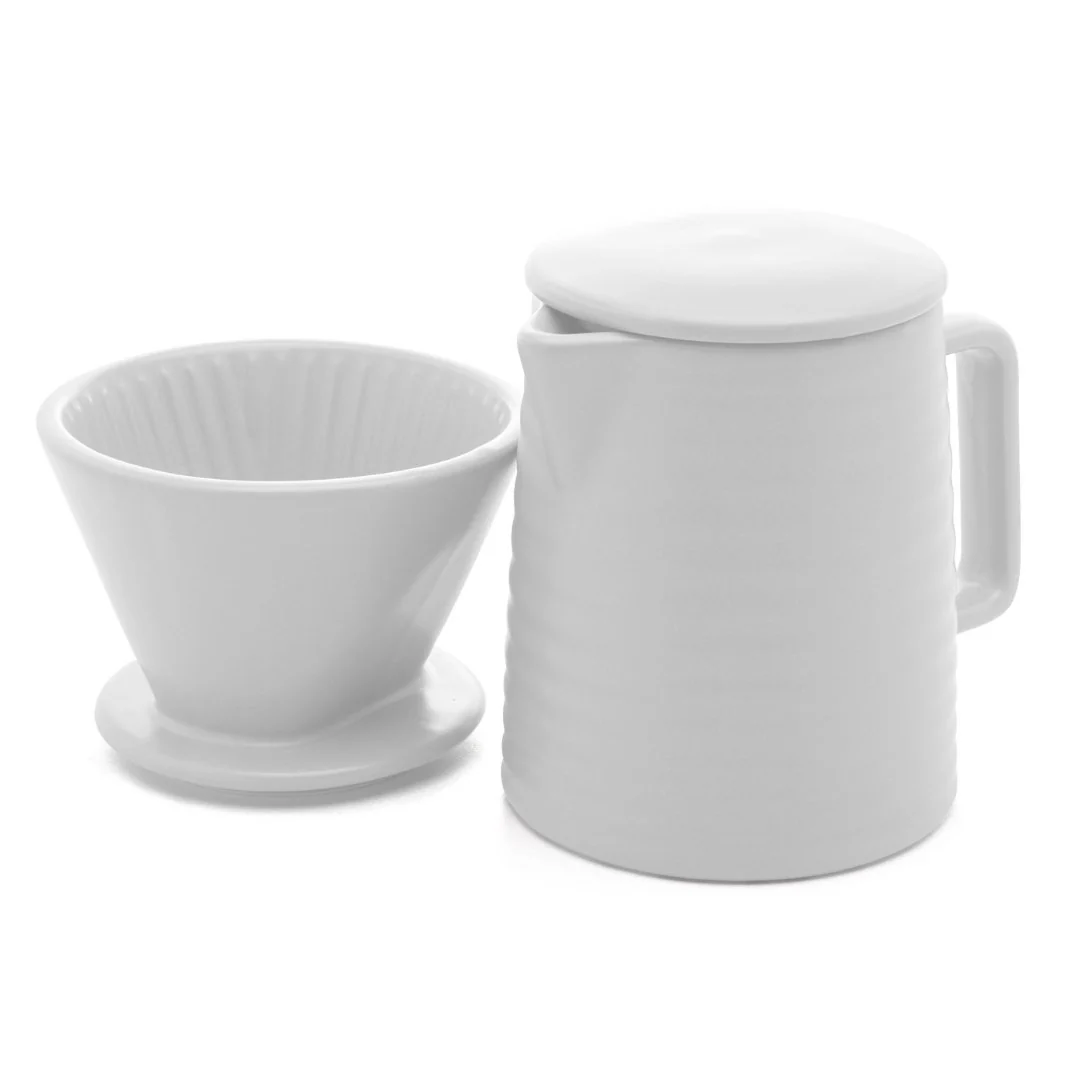 Bule com Suporte para Filtro em Cerâmica Branco 600ml - Image 3