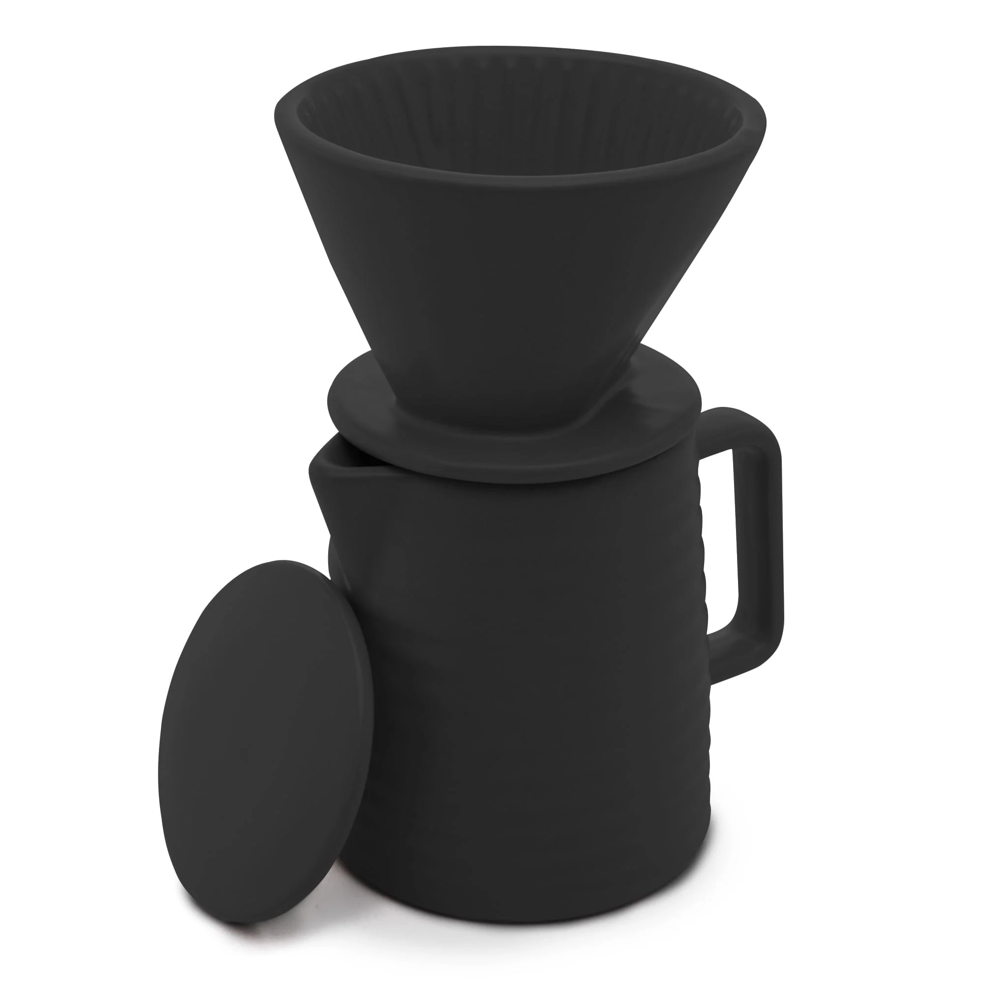 Bule com Tampa e Suporte para Filtro em Cerâmica Preta 600ml - Image 3