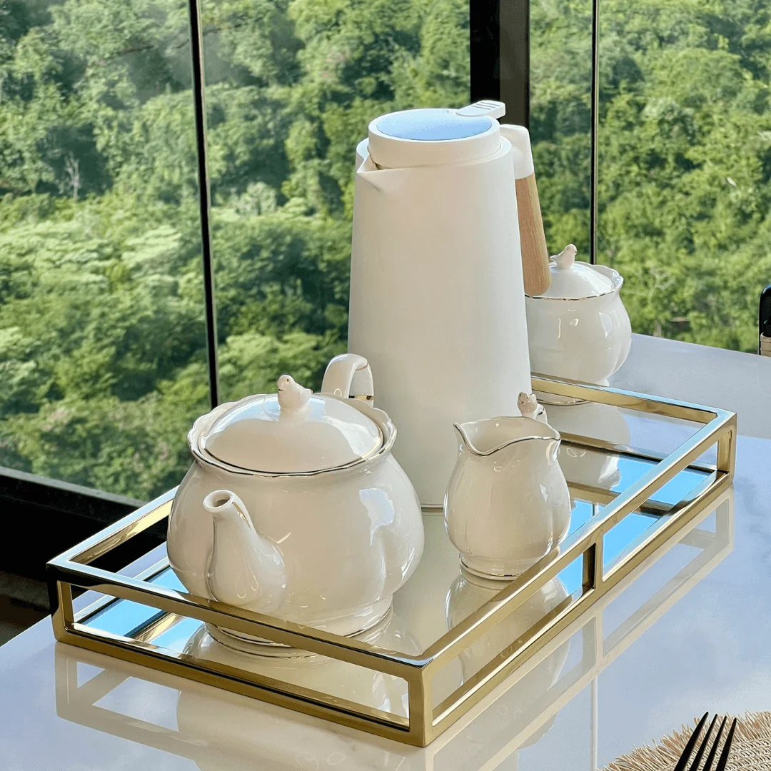 Bule de Porcelana Birds Branco 1 Litro - Image 4