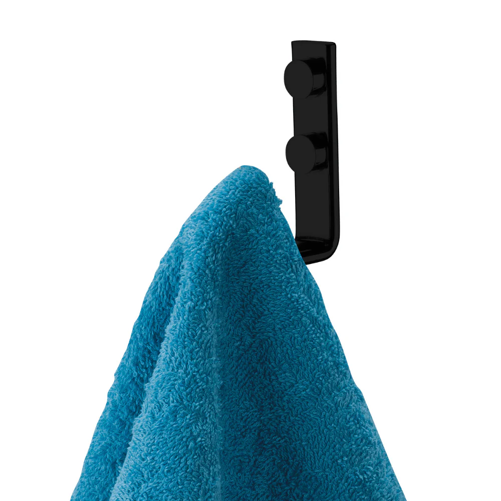 Suporte Para Roupa Toalha Cabide Gancho Multiuso Aço Preto Fosco Linha Black - Image 2