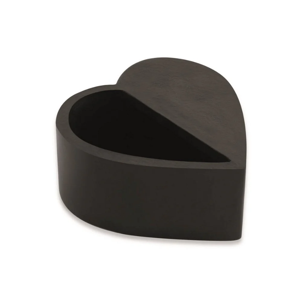 Cachepot Coração Preto Em Cimento