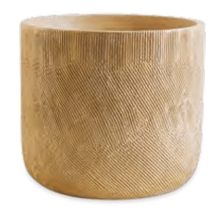 Cachepot de Cimento Nude e Dourado M 18cm x 15,5cm